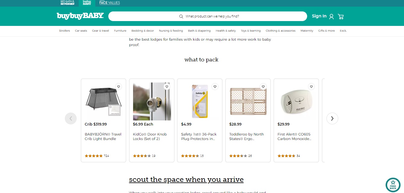 BuyBuyBaby’s product blog features products that help make parents’ lives easier.