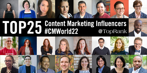 2022 Content Marketing World 25 Content Marketing Influencers Collage Image