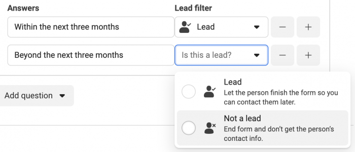 Meta Lead Ads Lead Filtering