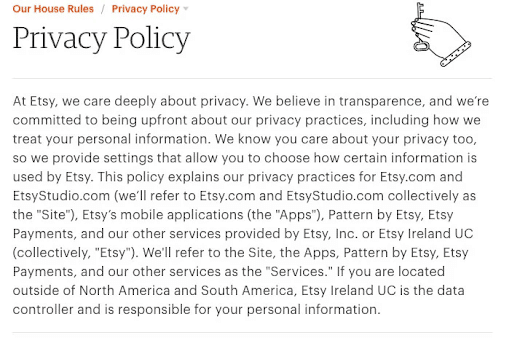 etsy privacy policy
