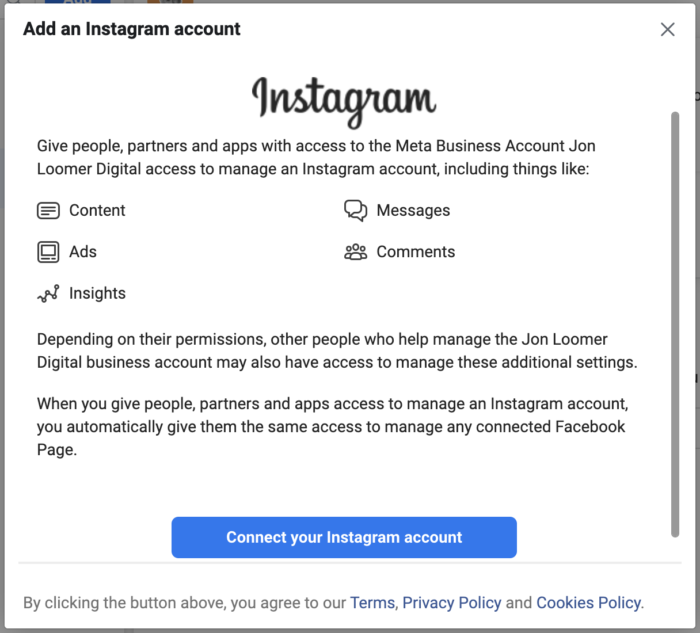 Connect Instagram Account to Business Manager