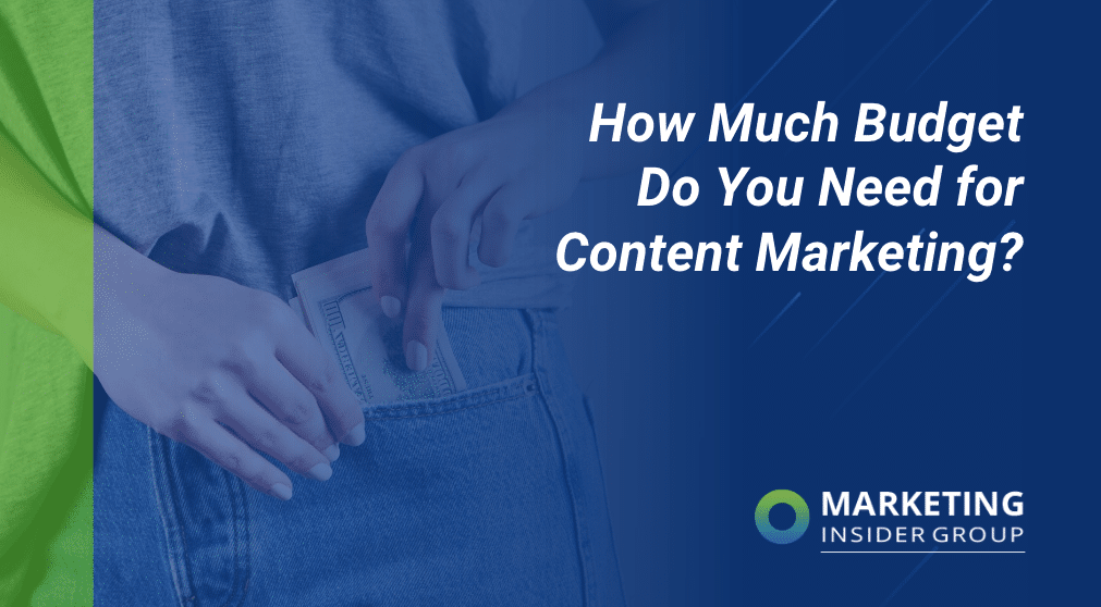 woman pulling money from jeans to show content marketing budget