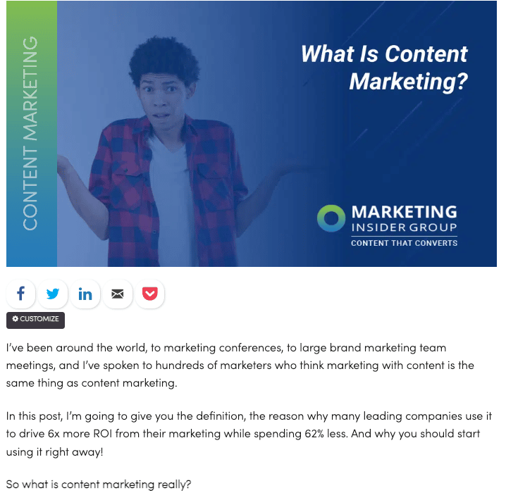 blog post what is content marketing