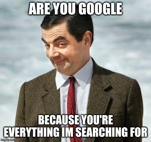 image shows Mr. Bean Google meme