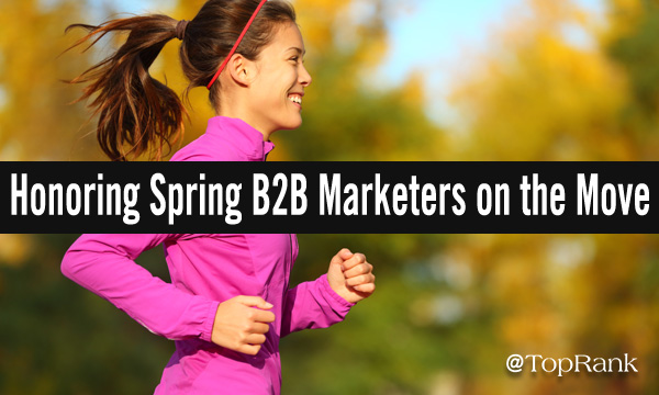 Honoring spring B2B marketers on the move running woman image