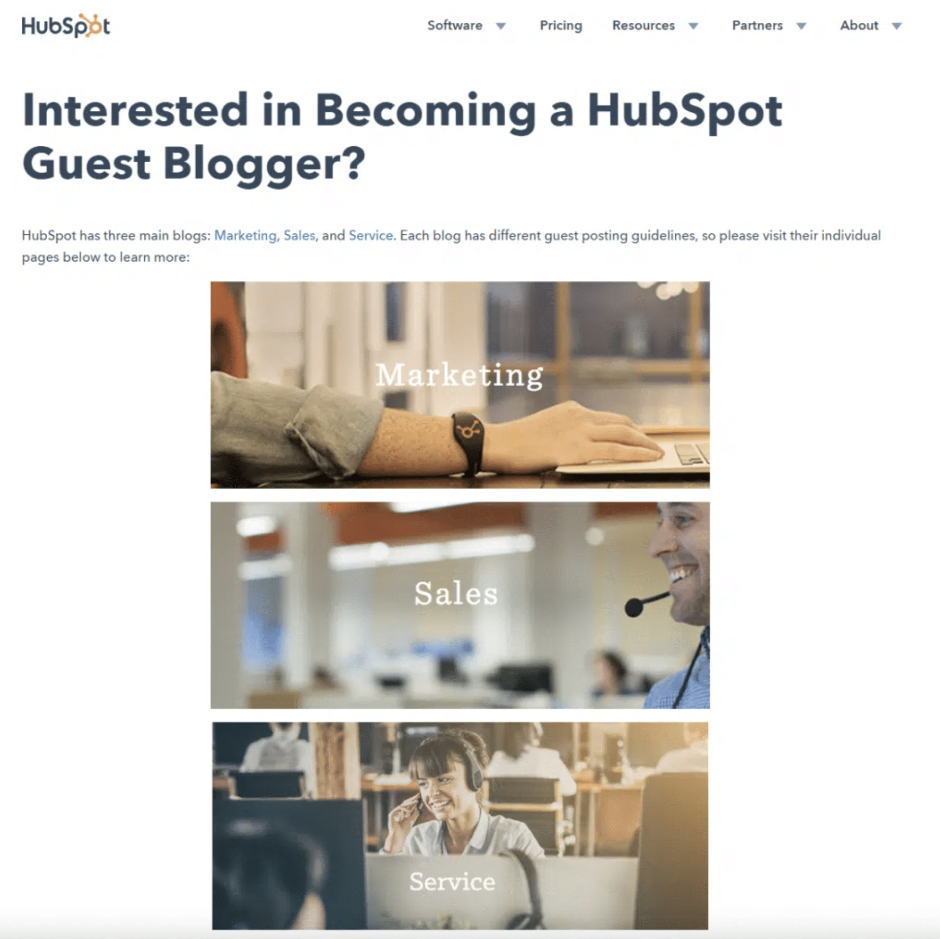 screenshot shows example of guest post
