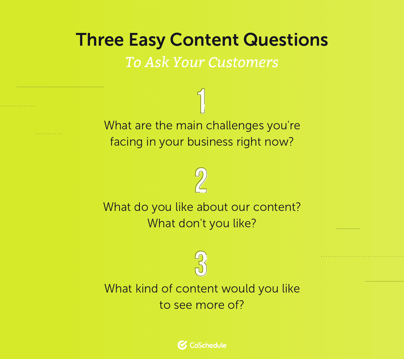 image states 3 easy content questions for businesses to ask their customers